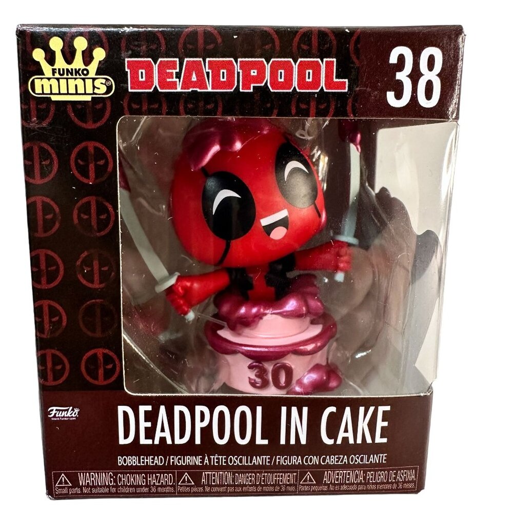 Funko Minis Deadpool In Cake Bobblehead 30th Anniversary Edition NEW SEALED‎ BOX